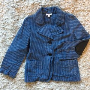 Zef Kids Denim Pinstripe Blazer w/ Elbow Patches 4